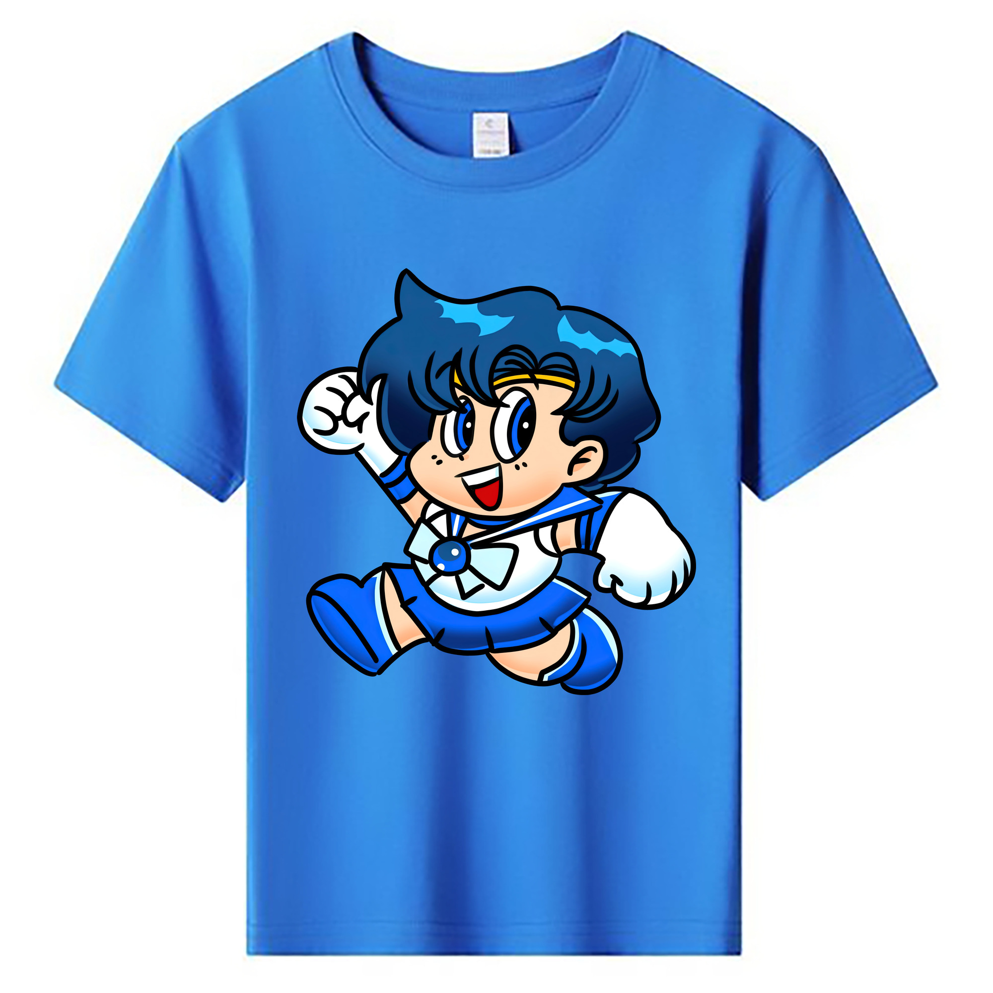 （画像用） 美少女戦士セーラームーン 水野 亜美 みずの あみ Sailor Moon Mizuno Ami 綿100％キッズTシャツ（フロントプリント）